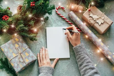 Write goals for the year Stock Photos