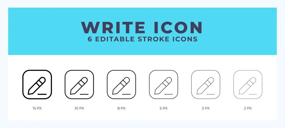 Write icon with different stroke. Vector illustration. Stock Illustration