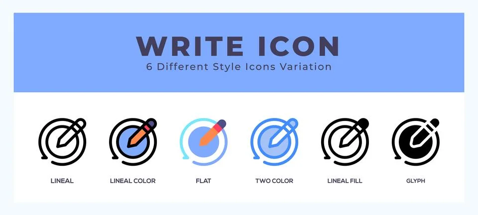 Write icon illustration vector with different styles Stock Illustration