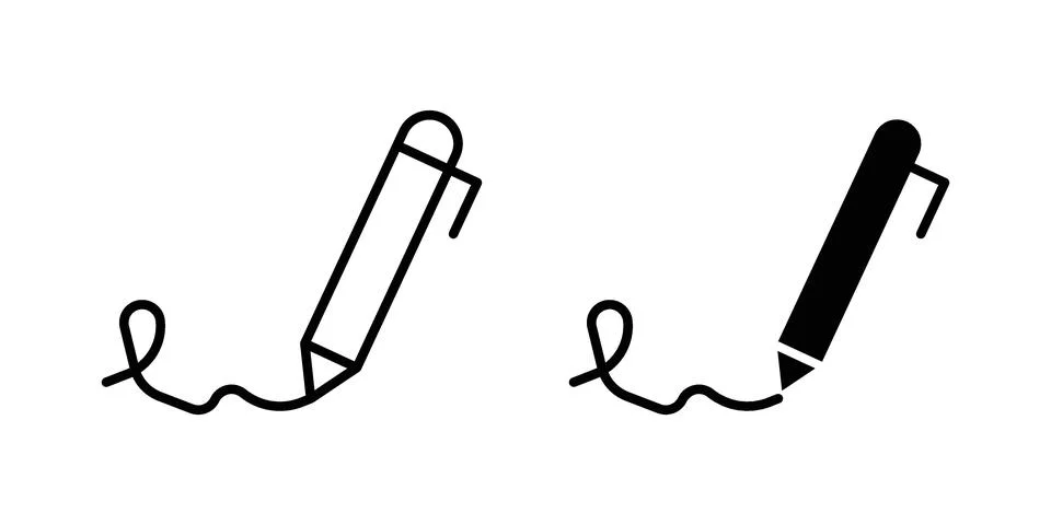 Write icon set modern line and solid style collection. 스톡 일러스트
