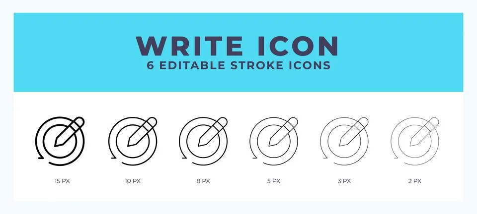Write icon symbol. Isolated. Vector illustration with editable stroke. Illustrazione stock