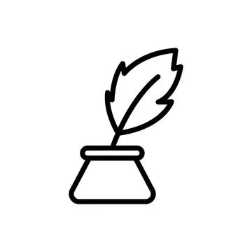 Write ink USA flag icon. Simple line, outline vector elements of America icons Stock Illustration