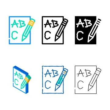 Write kid leisure color icon vector mix Stock Illustration