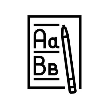 Write kid leisure line icon vector illustration Stock Illustration