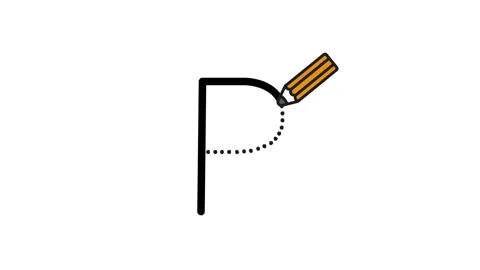 Write the letter P. Video ABC tutorial Stock Footage 157495277
