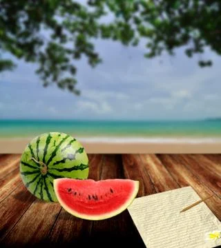 Write letter in the summer time concept 스톡 일러스트