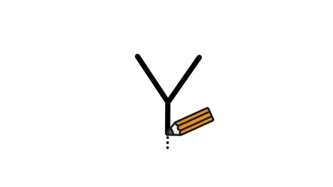 Write the letter Y. Video ABC tutorial 動画素材 157495304