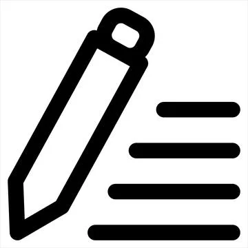 Write line icon vector illustration isolated on white background Illustrazione stock