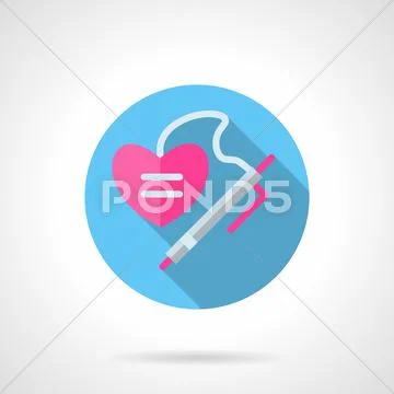 Write a love wish flat round vector icon Stock Illustration