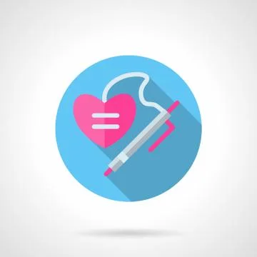 Write a love wish flat round vector icon Stock Illustration