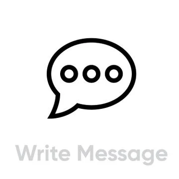 Write message chat icon. Editable line vector. Stock Illustration
