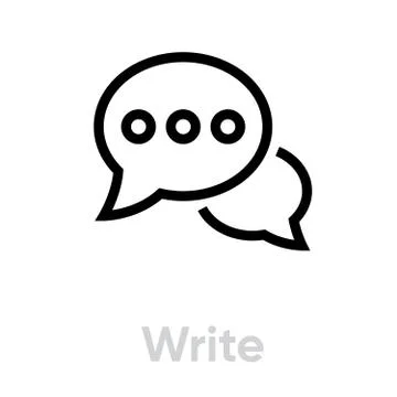 Write message chat icon. Editable Vector Outline. Stock Illustration