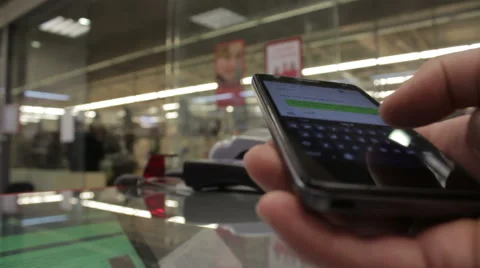 Write message on smartphone 91 in store Stock Footage 50726527