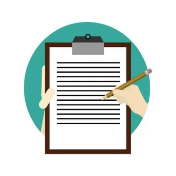 Write Note School Activity Cartoon Graphic Illustration Design Stock Illustration