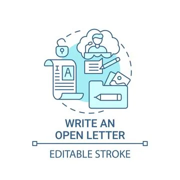 Write open letter concept icon Stock Illustration