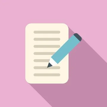 Write paper icon flat vector. Internet app 스톡 일러스트