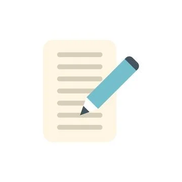 Write paper icon flat vector. Internet app 스톡 일러스트