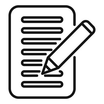 Write paper icon outline vector. Internet app 스톡 일러스트