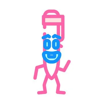 Write pen character color icon vector illustration Illustrazione stock