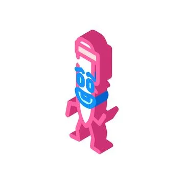 Write pen character isometric icon vector illustration Stock Illustration
