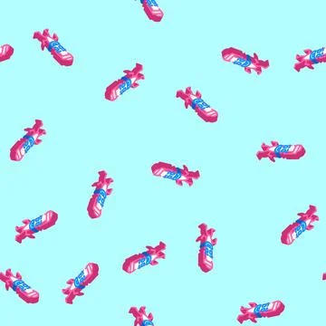 Write pen character isometric icon seamless pattern Stock Illustration