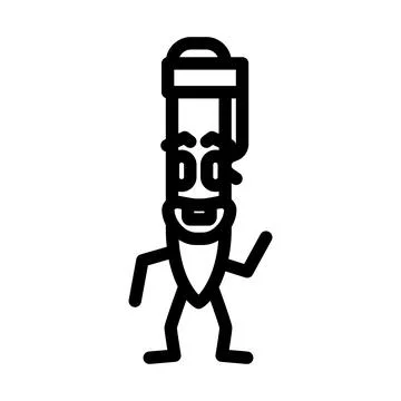 Write pen character line icon vector illustration Illustrazione stock