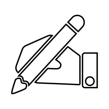 Write, pencil, pen line icon. Outline vector. Illustrazione stock