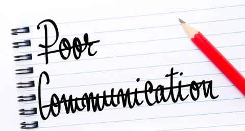 Write Off Poor Communication on notebook page Stock Photos