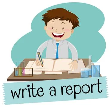 Write a report flashcard Stock Illustration