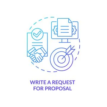 Write request for proposal blue gradient concept icon Stock Illustration