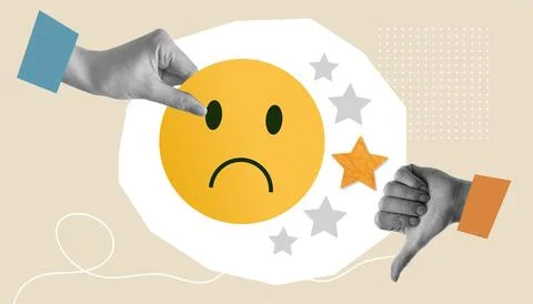 Write a review. a collage based on the review. write a positive review of t.. Stock Photos