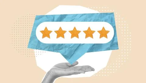 Write a review. a collage based on the review. write a positive review of the Stock Photos