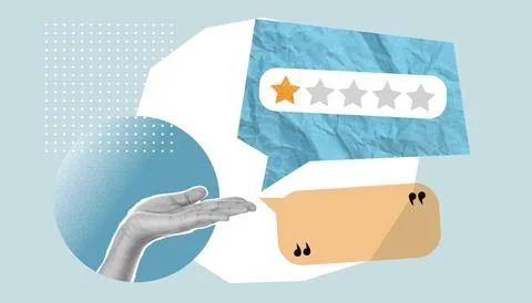 Write a review. a collage based on the review. write a positive review of the Stock Photos