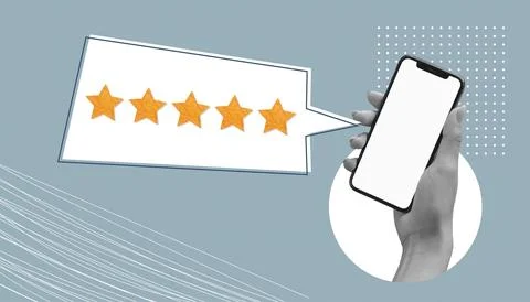 Write a review. a collage based on the review. write a positive review of the Stock Photos