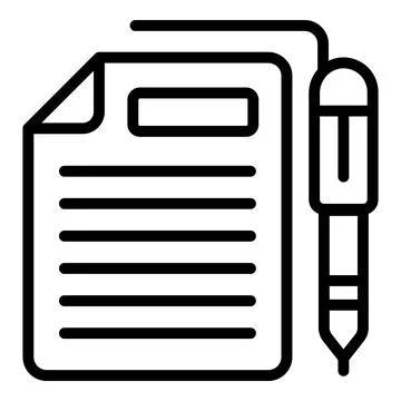 Write review icon outline vector. Customer service Ilustración de archivo
