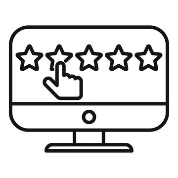 Write review icon outline vector. Medal award Stock Illustration
