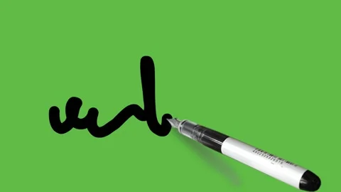 Write some new with black pen on abstract green background Видео 157430409