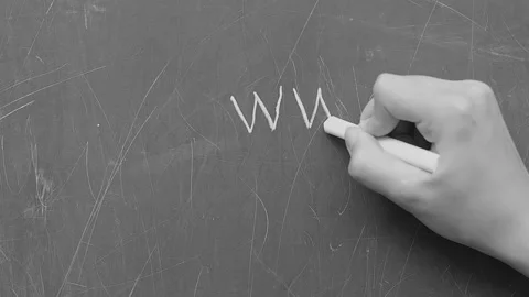Write symbol www on chalkboard Stock Footage 248710869