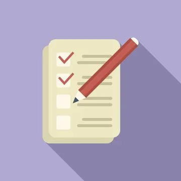 Write task icon flat vector. Work project イラスト素材