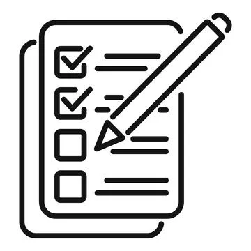 Write task icon outline vector. Work project Illustrazione stock