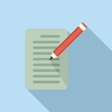 Write technical document icon flat vector. Paper manual Stock Illustration