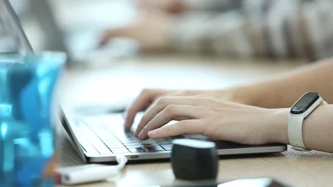 Write text with a laptop 2 Stock Footage 308103138