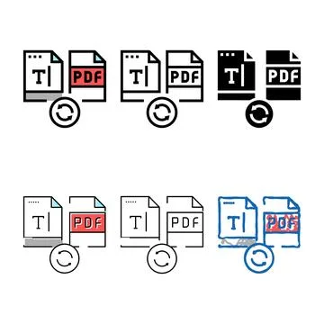 Write text in pdf file color icon vector minimal Stock Illustration