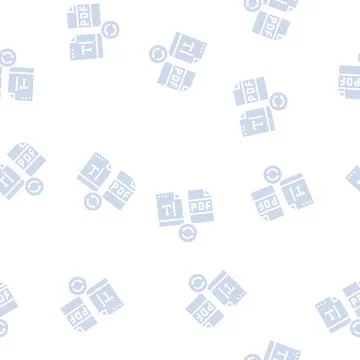 Write text in pdf file glyph seamless pattern Stock Illustration