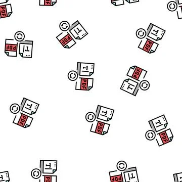 Write text in pdf file vector seamless pattern Stock Illustration