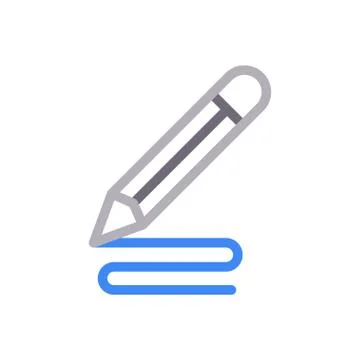 Write thin line colour icon Stock Illustration