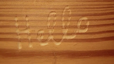 Write on the tree word Hello Stock Footage 71986630