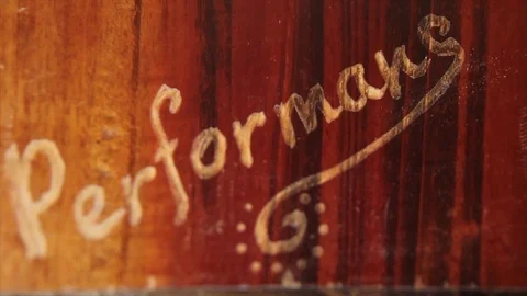 Write on the tree word Performans Stock Footage 71987087