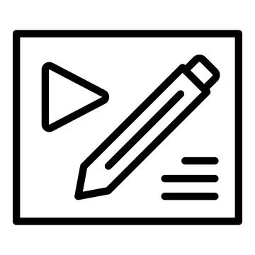 Write tutorial icon outline vector. Computer online Ilustración de archivo