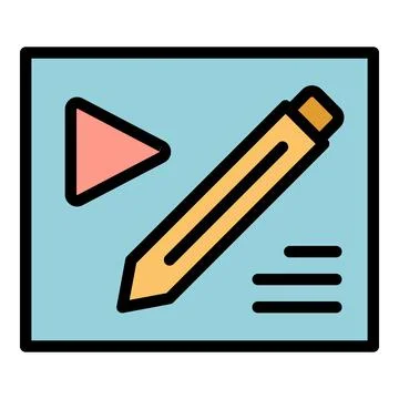 Write tutorial icon vector flat Stock Illustration